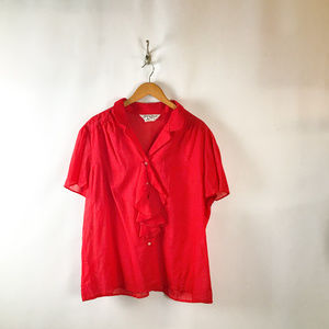 Ship'n Shore Womens Vintage Red Blouse